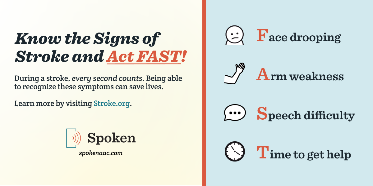 A graphic explaining the FAST acronym, which is also explained in the text below. The graphic suggests visiting stroke.org for more information.