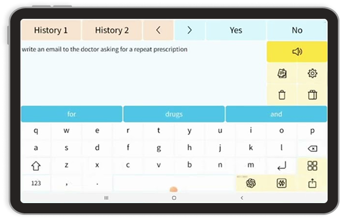 A mockup of Predictable on a tablet.